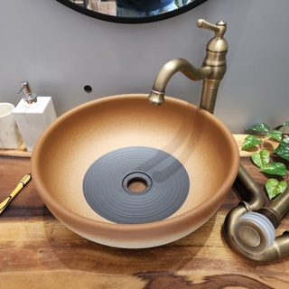 Chậu sứ mỹ thuật/chậu rửa mặt cổ điển/lavabo mỹ thuật EV-CĐ44
