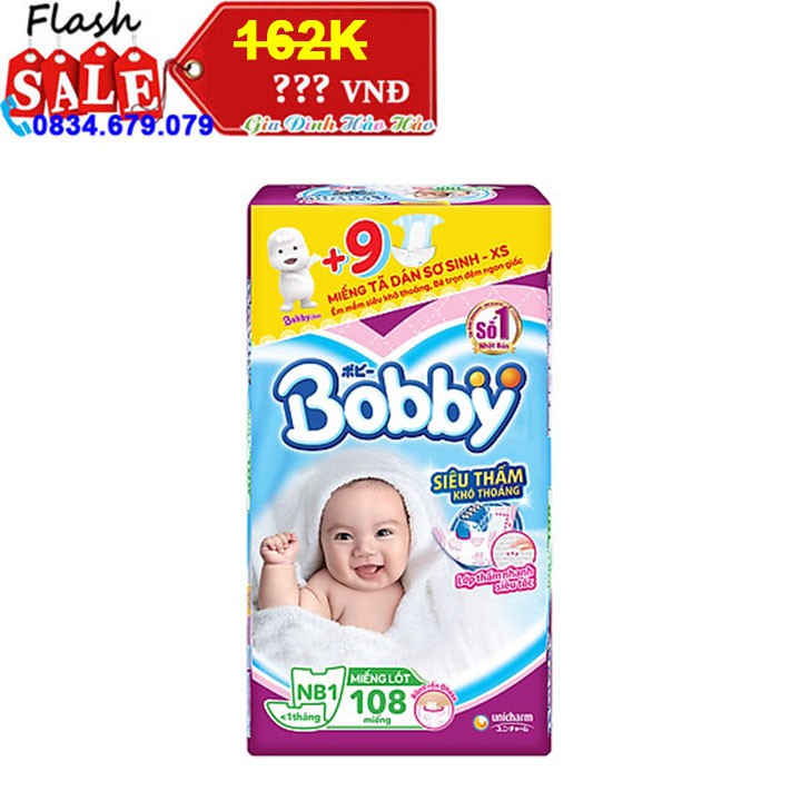 Miếng Lót Sơ Sinh Bobby Fresh Newborn 1 - 108 Miếng