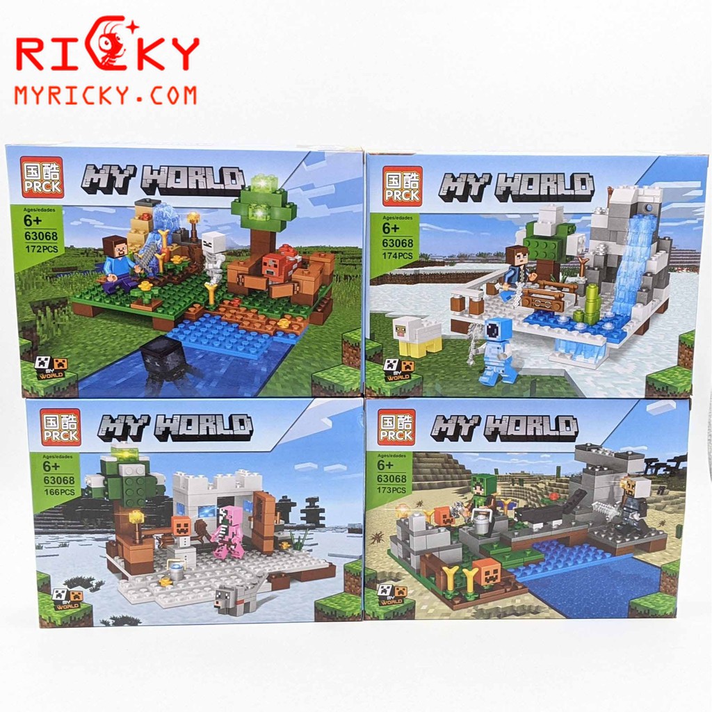 Bộ LEGO xếp hình MY WORLD(170+ mảnh) lắp ráp mô hình Minecraft - 4 Mẫu