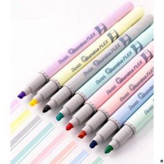 Bút nhớ dòng 2 đầu Pentel Pastel Highlighter - Pentel Illumina Highlighter [Văn phòng phẩm Nhật Bản Pentel]