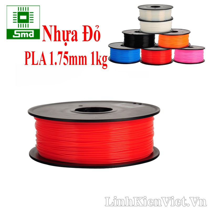 Cuộn nhựa in 3D chất liệu PLA 1.75mm 1kg (màu đỏ)