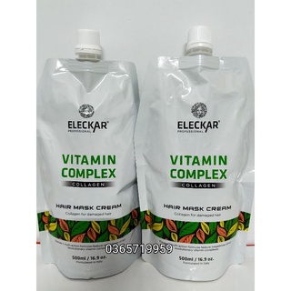 ELECKAR professional hấp dầu phục hồi tóc vitamin complex collagen bịch