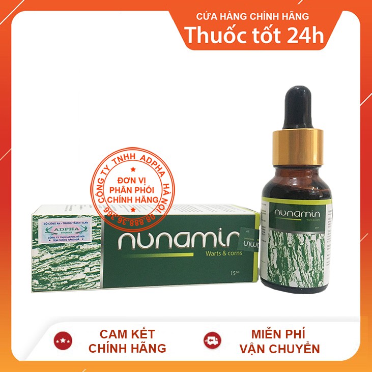 Nunamin Warts & Corns 15ml - Chuyên dùng cho Mụn Cóc, Mụn Cơm, Mụn Thịt, Mắt Cá, Chai Chân...(Hàng chính hãng)