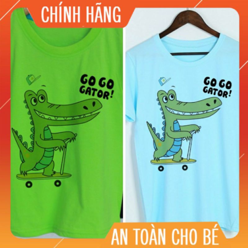 ❤️YÊU THÍCH❤️ Áo Thun Trẻ Em Cotton Cho Bé Trai Bé Gái T-Shirt Phiên Bản Hàn In Hình Cá Sấu Go Go