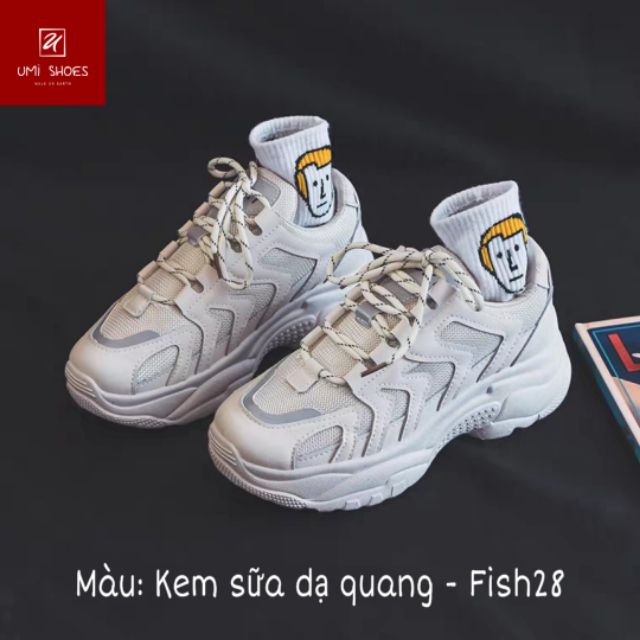 [FREE SHIP TOÀN QUỐC] Giày thể thao nữ Ulzzang phản quang mã FISH D26 hot hit  cá tính 2 màu trendy