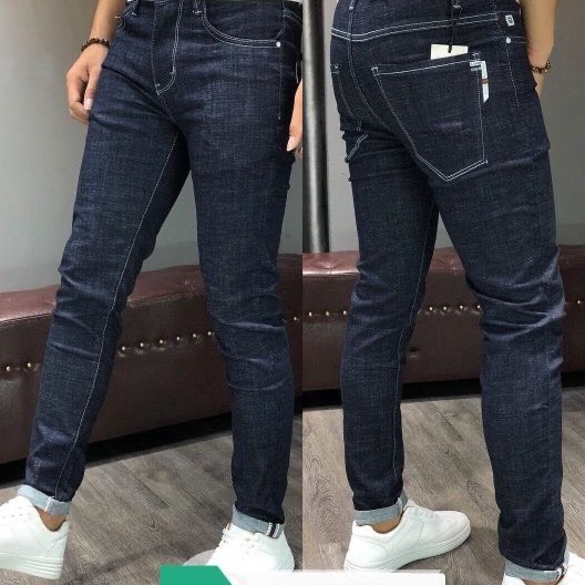 Quần jean nam cao cấp rách gối đen co giãn . | BigBuy360 - bigbuy360.vn