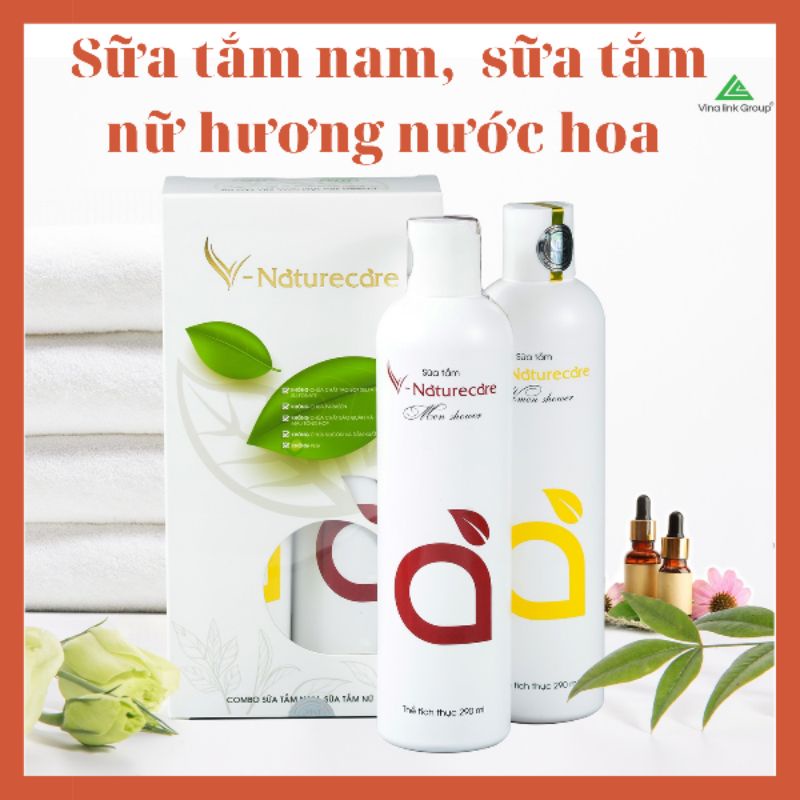 Combo sữa tắm nam nữ chiết xuất 100% tự nhiên an toàn cho da, lưu hương thơm lâu và quyến rũ