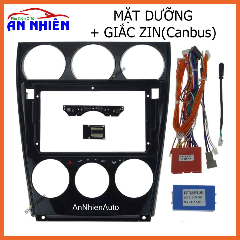 Màn Hình 9 inch Cho Xe MAZDA6 (2004-2012) - Màn Hình DVD Android Tặng Kèm Mặt Dưỡng Giắc Zin(Canbus) Cho Mazda