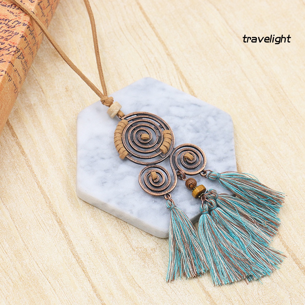 [Travelight] Vòng cổ Dáng Dài Phối Tua Rua Phong Cách Bohemian Độc Đáo