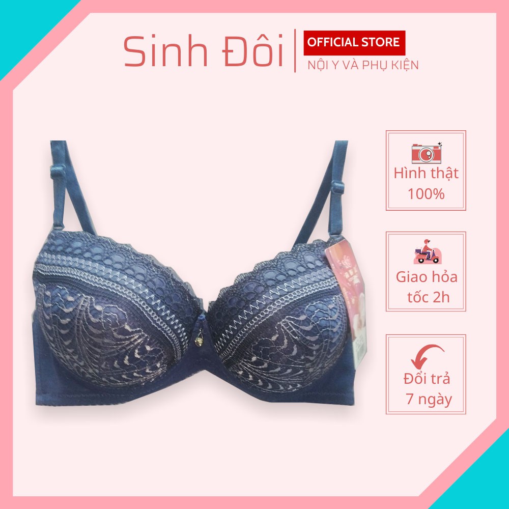 Áo ngực nữ ren mút dày nâng ngực tạo khe SD8616 có gọng cúp xéo mềm mịn size 32-34-36 mặc áo dài