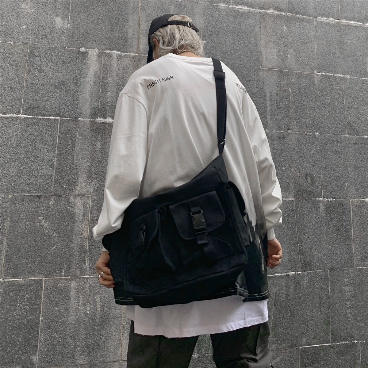 Túi đeo chéo cỡ lớn 23116 phong cách Harajuku thời trang dễ phối đồ | BigBuy360 - bigbuy360.vn