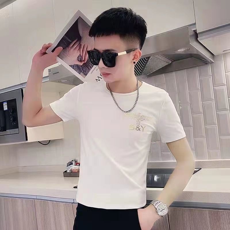 Áo nam Ngắn Tay Cổ Tròn Thời Trang Hàn