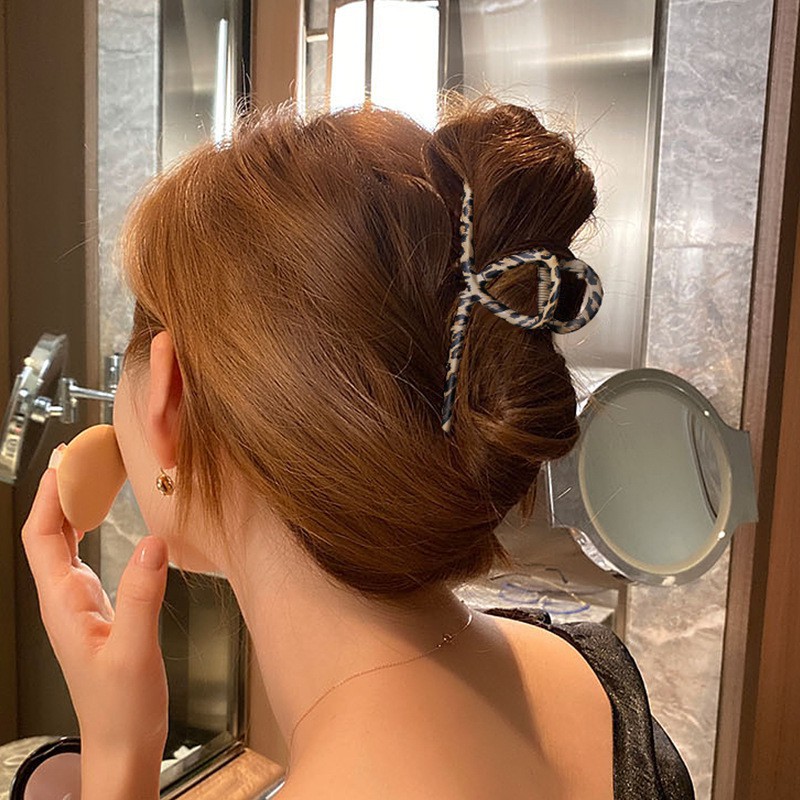 Kẹp tóc kim loại họa tiết đốm da báo thời trang cá tính cho nữ FJ74