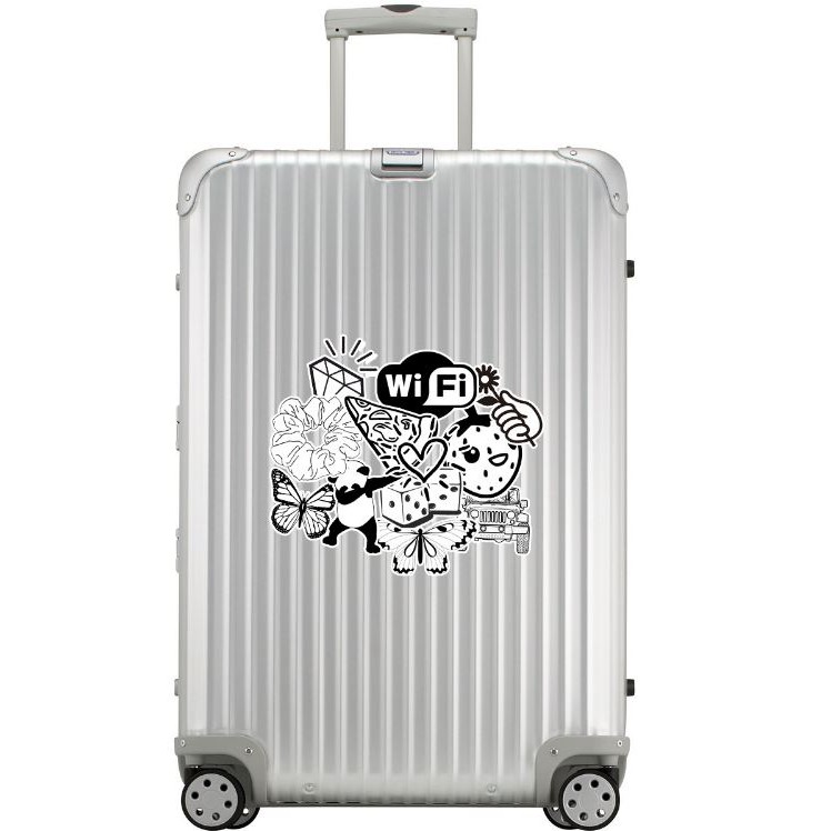 Sticker ĐEN TRẮNG nhựa PVC không thấm nước, dán nón bảo hiểm, laptop, điện thoại, Vali, xe,  Cực COOL #14