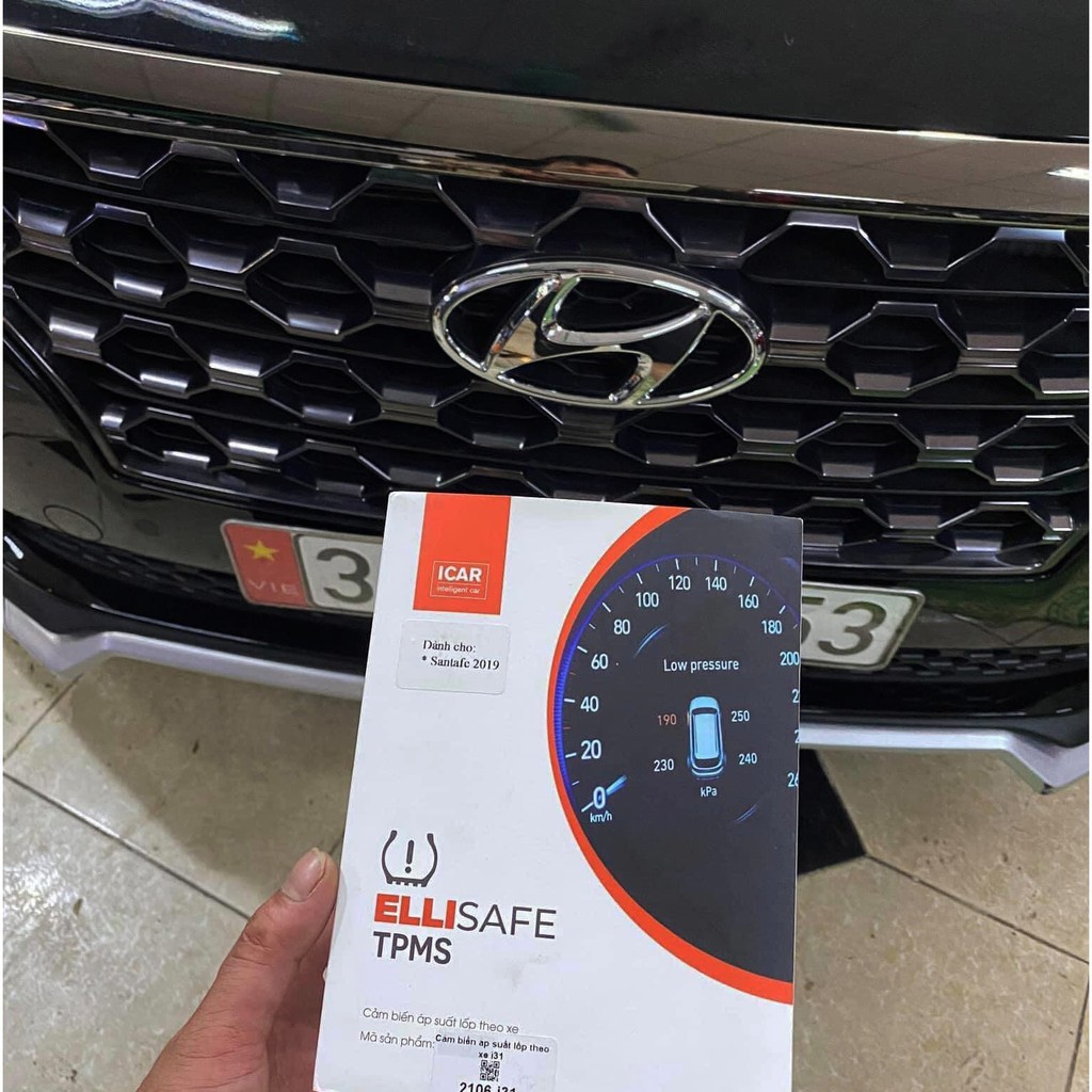 Cảm biến áp suất lốp theo xe Kia Cerato 2019-2020 ELLISAFE i3 (hiển thị ODO) quản lý bằng điện thoại