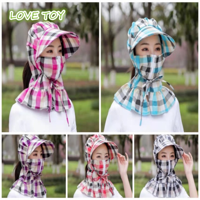 Mũ Vành Rộng Chống Nắng Bằng Cotton Có Quạt Và Dây Đeo Bảo Vệ Chống Tia Uv Dành Cho Nữ Đi Ngoài Trời
