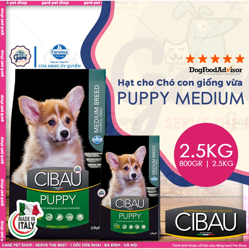 800gr - Hạt Puppy Medium dòng Cibau cho Chó con giống vừa - Farmina Cibau Medium Adult