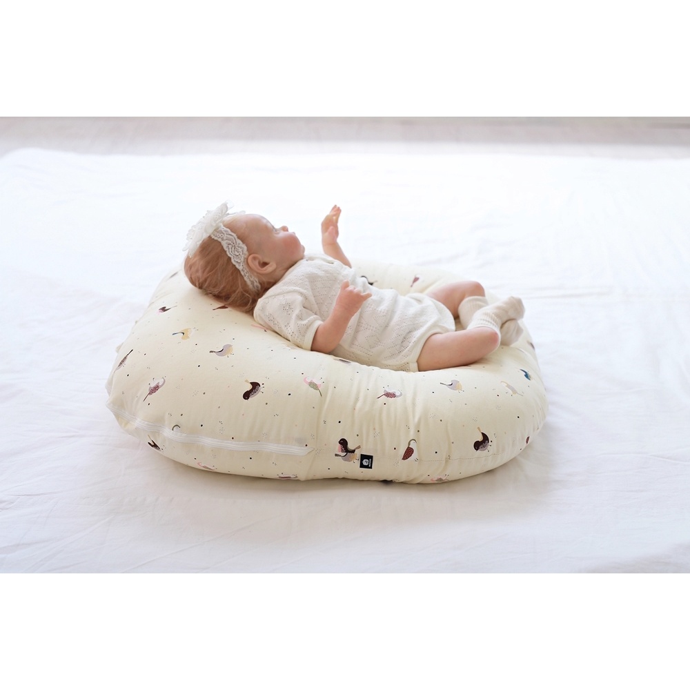 Gối chống trào ngược Rototo Bebe vỏ gối cotton trơn cho trẻ sơ sinh