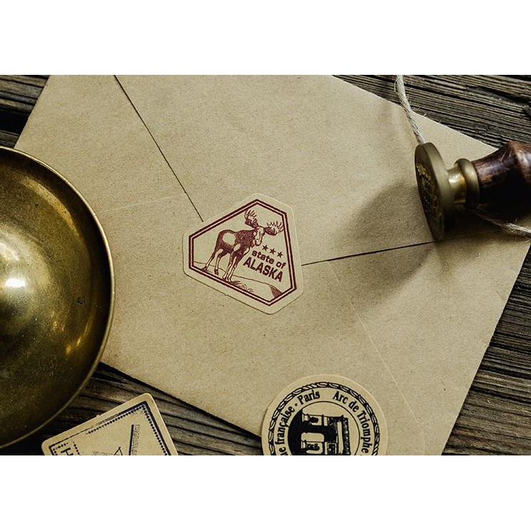 Bộ 46 Sticker Tem Thư Kỳ Quan Thế Giới E60