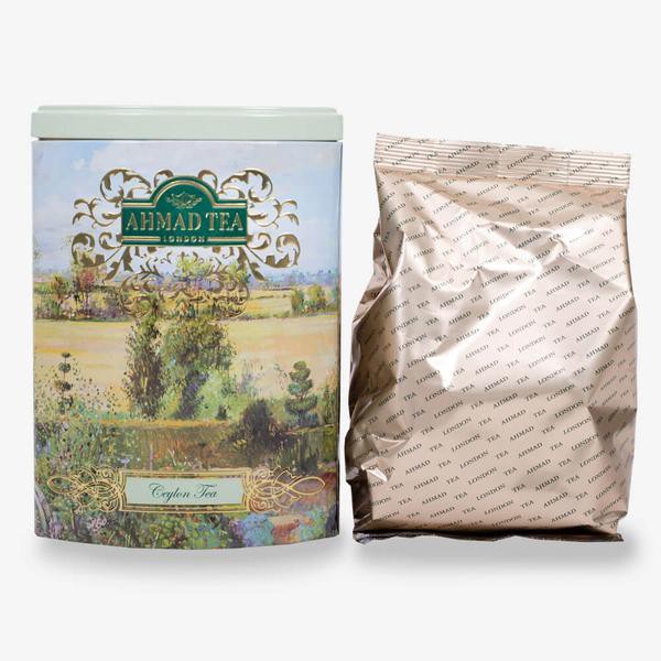 Trà lá pha ấm hộp thiếc bầu dục AHMAD  - Ahmad Fine Tea Collection (trà lá pha ấm – 100g trà/hộp)