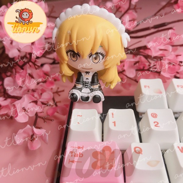 Keycap lẻ hình Nhân Vật Rem and Ram Anime RE:ZERO Chibi siêu dễ thương Lionvn