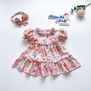 Váy Hồng Phai Bé Gái 4 Đến 28kg, Đầm Bé Gái Chất Lụa Mềm Mát [V021]