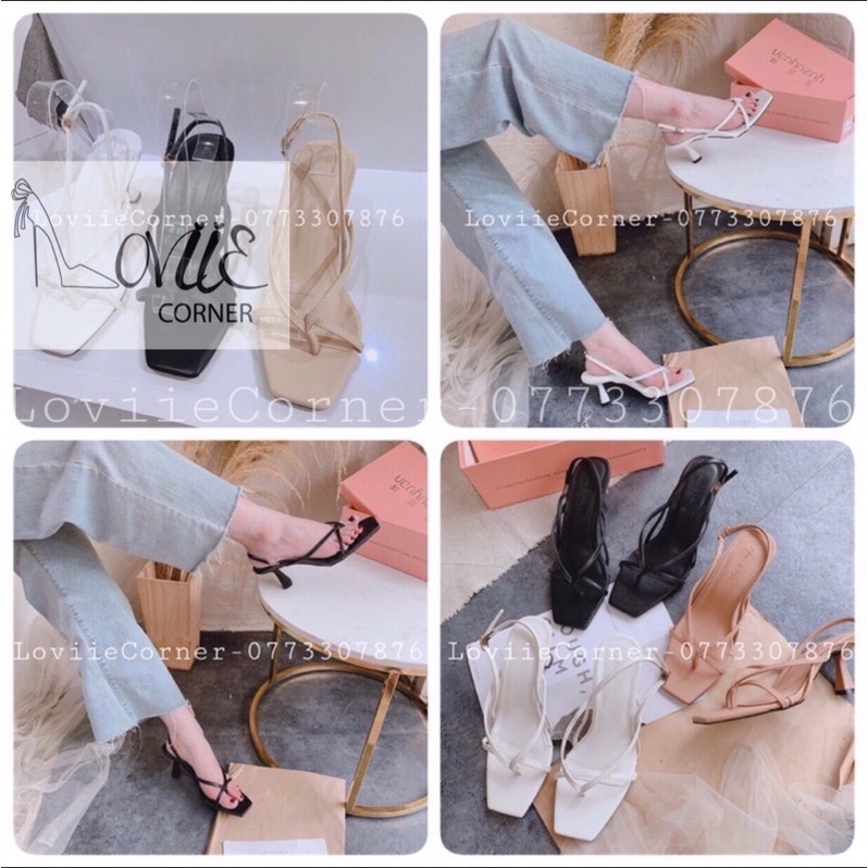 GIÀY CAO GÓT NỮ LOVIIECORNER - SANDAL NỮ 5 PHÂN - GIÀY SANDAL GÓT NHỌN 5P DÂY MẢNH XỎ NGÓN G200957