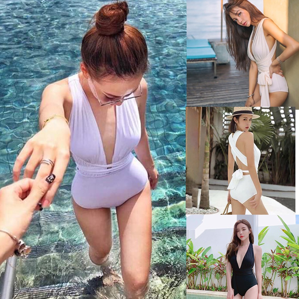 Bikini 1 mảnh liền thân buộc eo xẻ ngực tôn dáng gợi cảm nữ đi biển 1 đổi 1 ảnh thật có video thật mẫu mới 2021 | Lm008