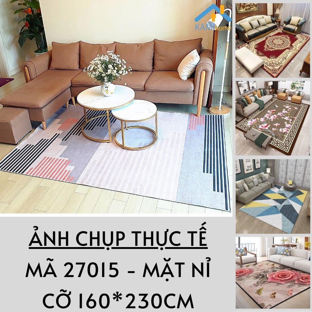 Thảm 3D trải sàn phòng khách loại Bali cỡ lớn 230*160cm (Nhiều mẫu) mã 27015 KMVN