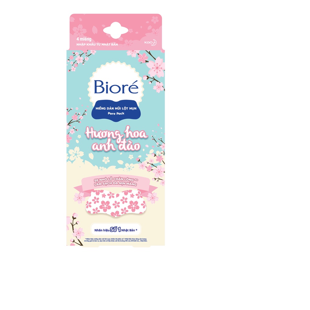 Miếng Dán Mũi Lột Mụn Bioré Nữ 4 Miếng Pore Pack Nhập Khẩu Nhật Bản