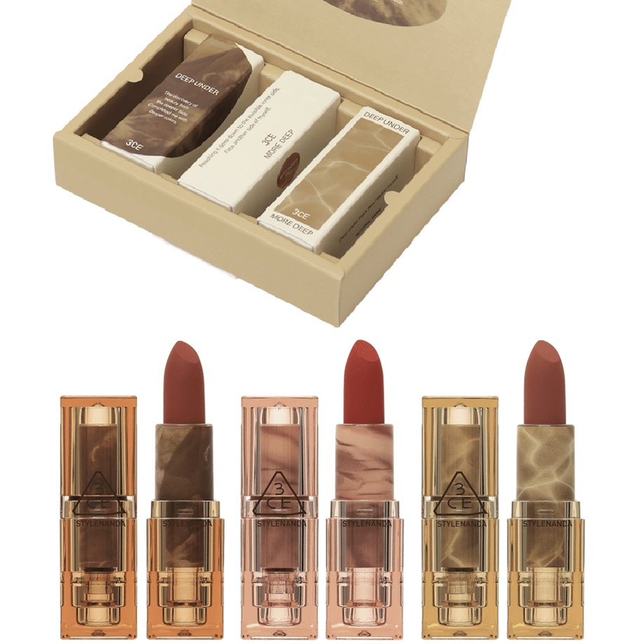 Set Son 3CE Deep Under More Deep Lip Color