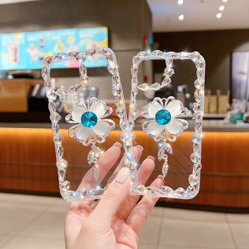 Ốp Điện Thoại tpu Mềm Trong Suốt In Họa Tiết Hoa Lấp Lánh Cho iPhone 12 pro max 11 pro max xs max xr x 7 8 plus 7+