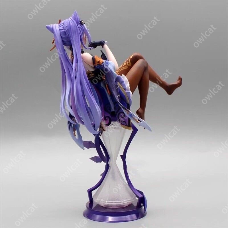 Mô Hình Nhân Vật Genshin Impact Keqing  1/7 Size 21cm Cat Girl Piercing Thunderbolt Yuheng of the Liyue Qixing Packed in Box Model Catgirl Figure
