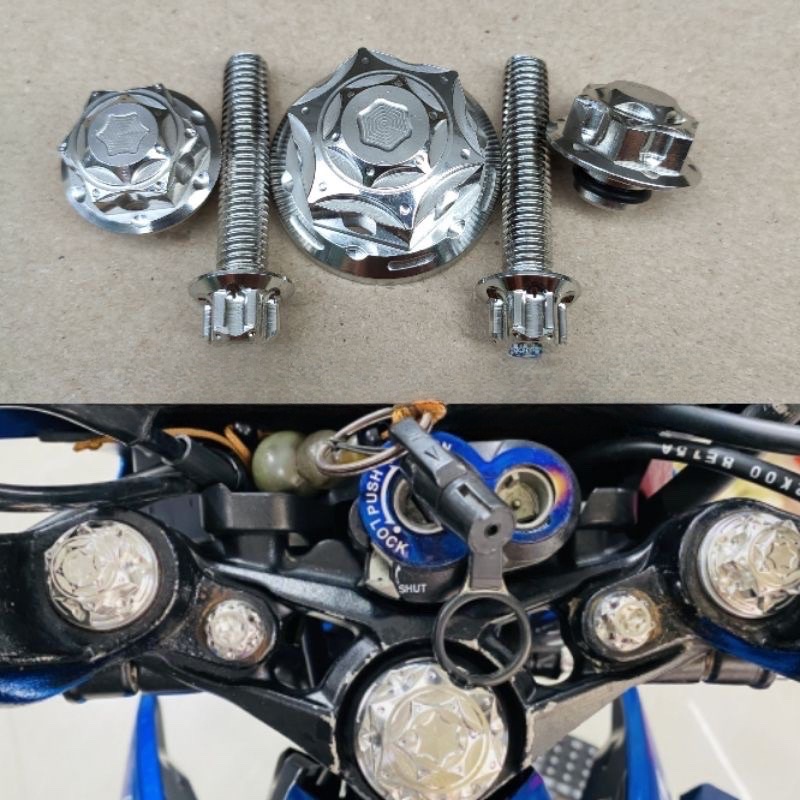 Ốc Chảng Ba Xe SATRIA/RAIDER FI / Sonic ,Inox Salaya Chuẩn Đẹp