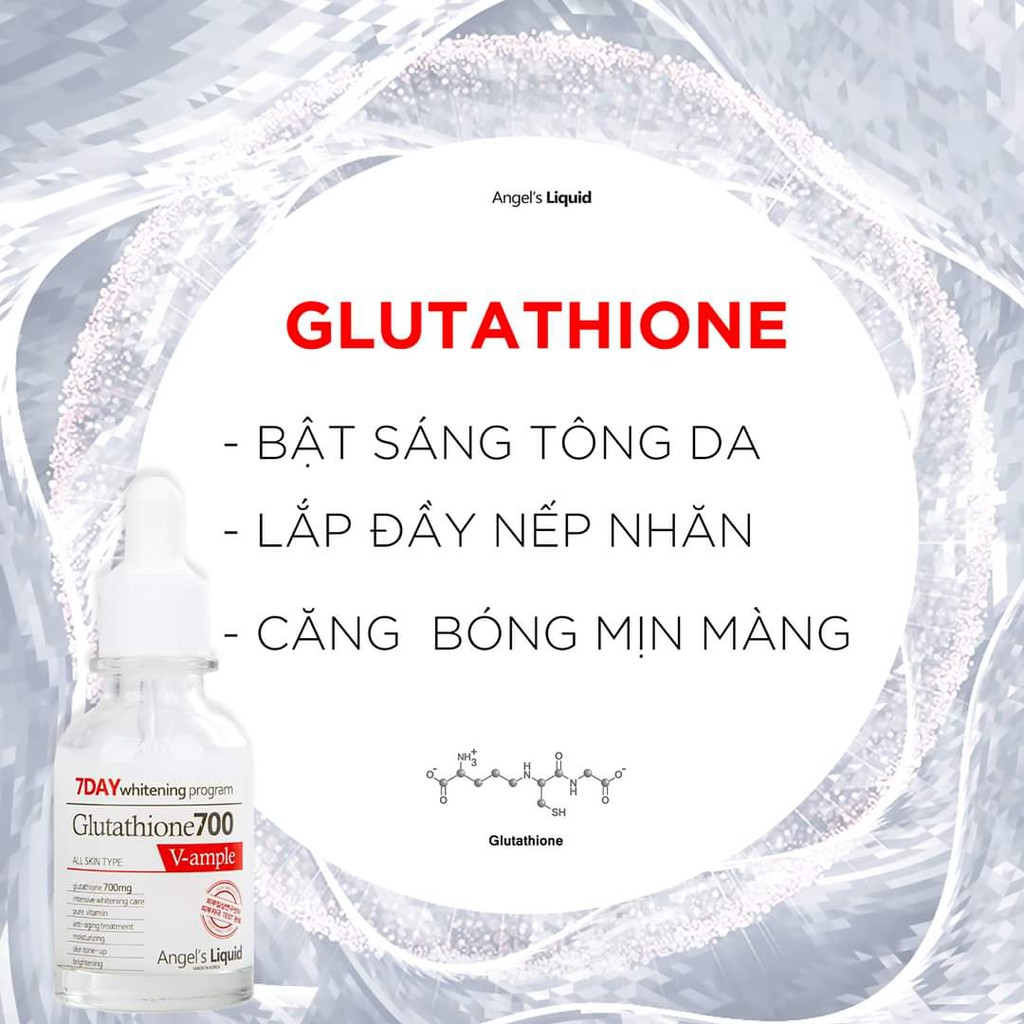 Combo Dưỡng Trắng Da 7DAY Angel's Liquid Whitening Program Gutathione 700V ( Serum &amp; Cream )