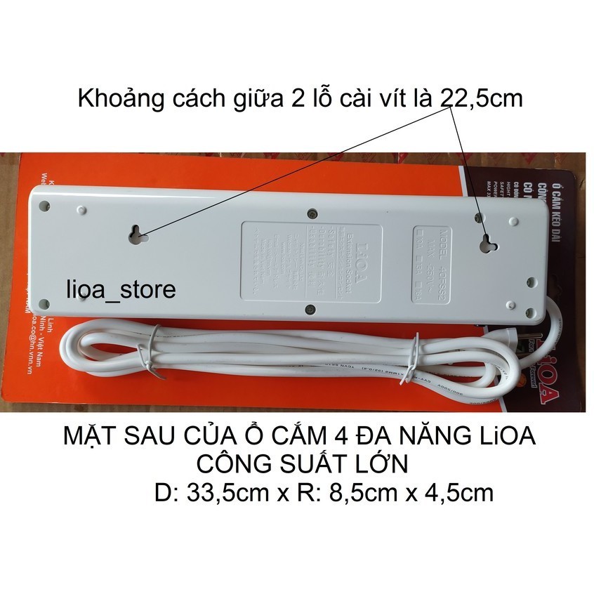 Ổ CẮM LiOA 4 ĐA NĂNG -CÔNG SUẤT LỚN CÓ ĐỒNG HỒ W .