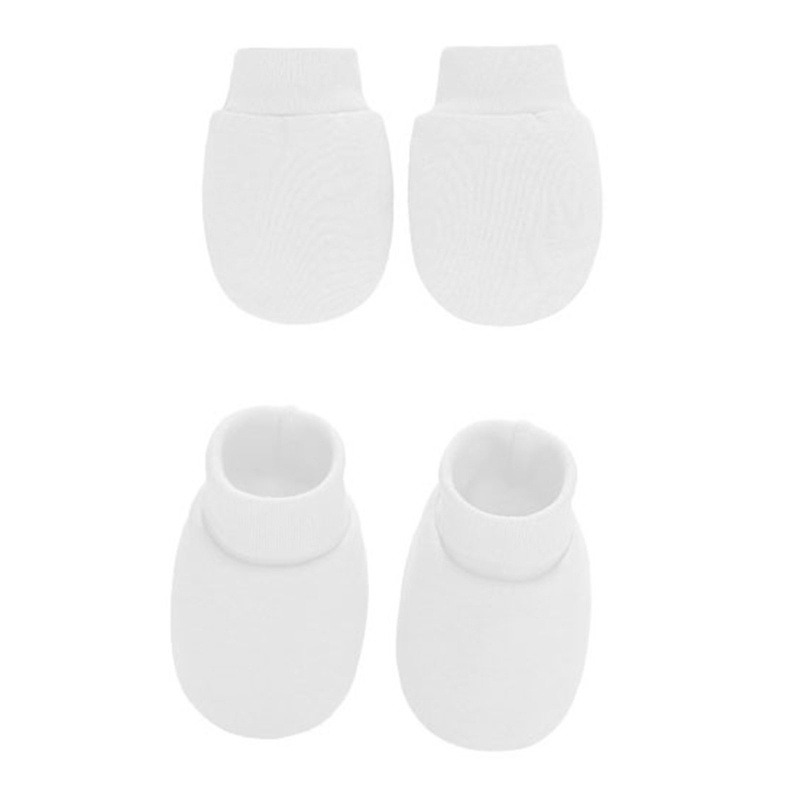Bộ 2 Đôi Găng Tay / Chân Cotton Mềm Mại Chống Trầy Xước Bảo Vệ Mặt