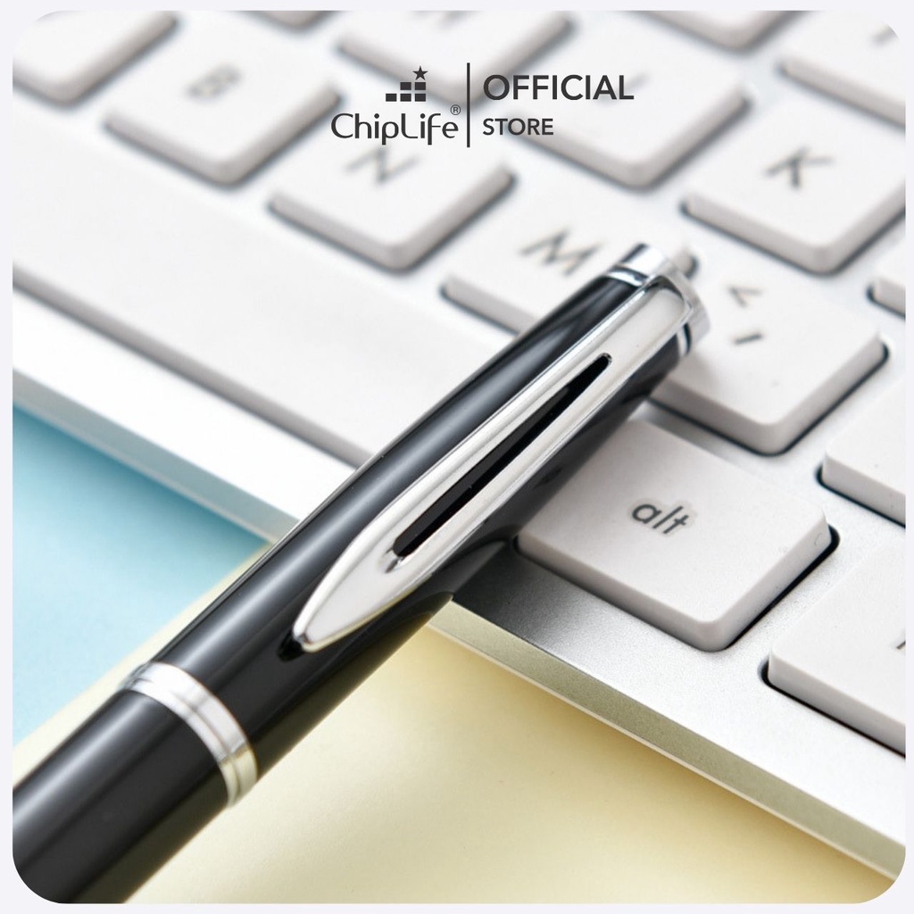 Bút kim loại PENMALL CHIPLIFE PX026 khắc tên - Dạng xoay mở ngòi 0.7mm mực xanh