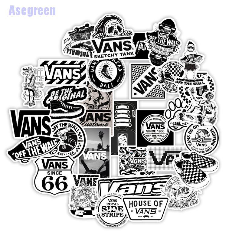 Set 50 Hình Dán Trang Trí Họa Tiết graffiti Trắng Đen Cá Tính