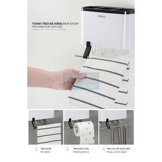 KỆ DỤNG CỤ NHÀ BẾP CÓ MÓC TREO KHĂN ECOCO 9269