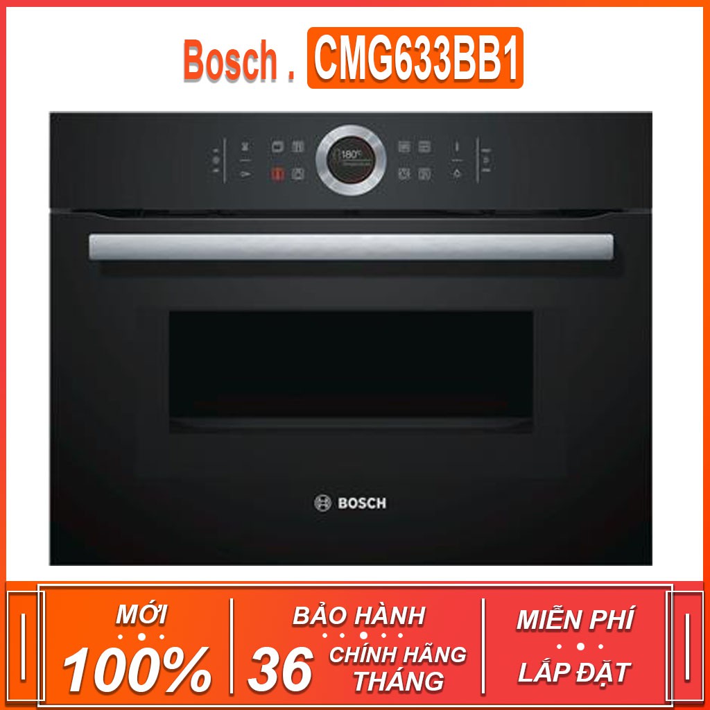 Lò nướng tích hợp lò vi sóng Bosch CMG633BB1 , Dung Tích 45 Lít ( Xuất sứ Đức - Bảo hành 36 tháng )