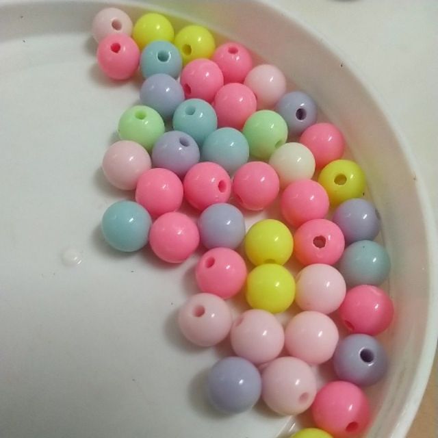 10gam hạt nhựa tròn nhiều màu pastel 6mm-8mm-10mm-12mm-14mm-16mm-18mm-20mm