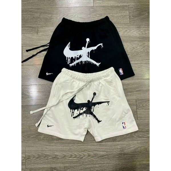 Quần short thun in chữ ảnh thật có 2 màu đen/trắng