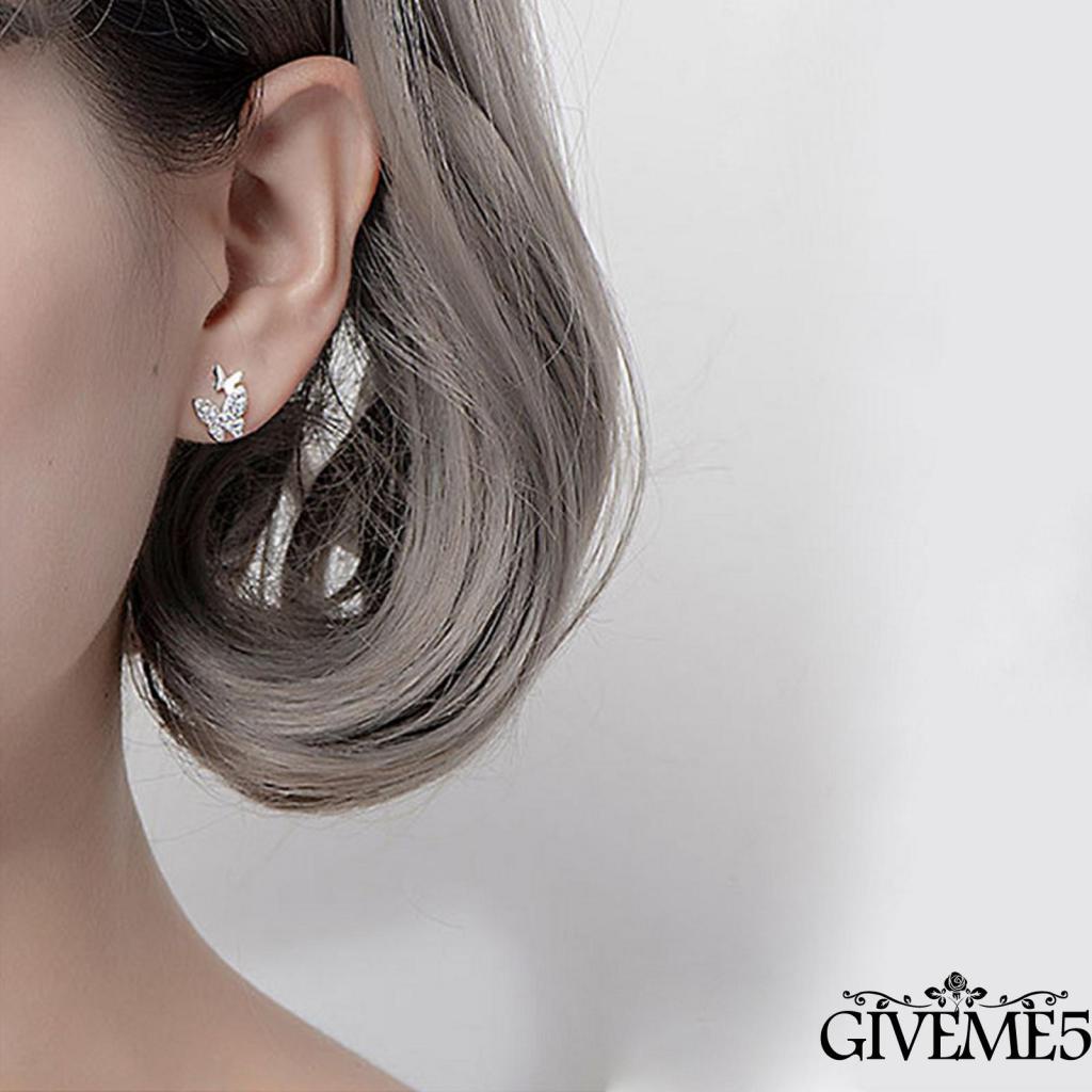Đôi khuyên tai hình bướm đính kim cương giả thời trang cho nữ