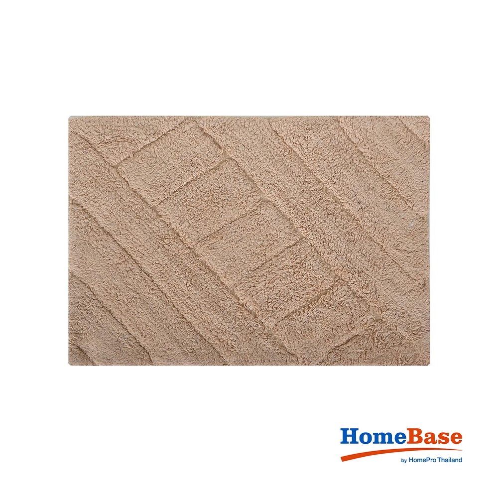 HomeBase HLS Thảm lót sàn lau chân phòng tắm cotton mềm mại và thẩm nước SI6690 W40xH1xD60cm màu be