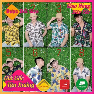 Áo sơ mi hoa lá hawaii, sơ mi nhóm đi biển, sơ mi đi biển, sơ mi nhóm lớp, sơ mi hawaii,đồ đi biển cực đẹp