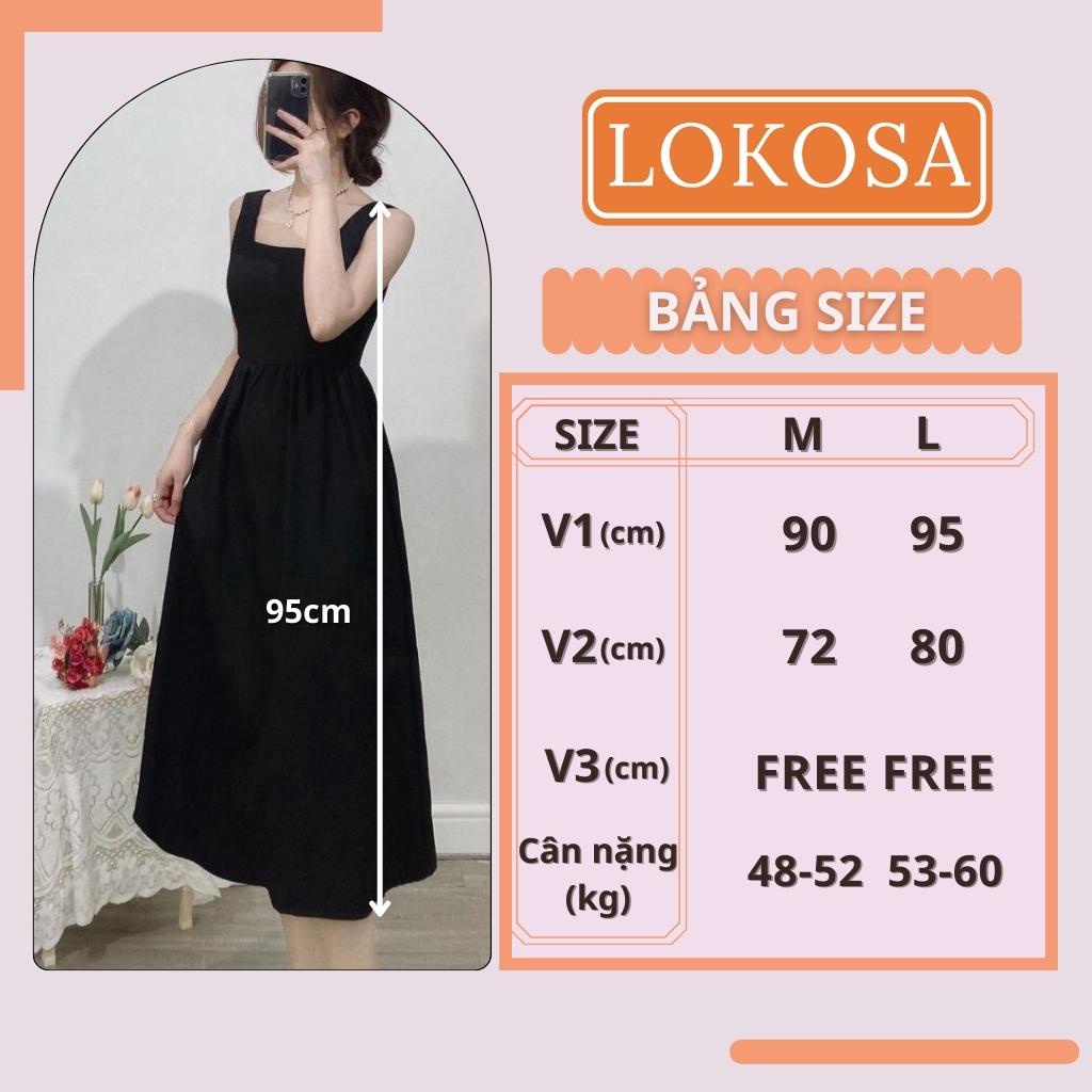 Đầm Công Sở LOKOSA Váy Dự tiệc đi chơi Thiết Kế Dáng Xòe Dài Hai Dây Hở Lưng Đẹp Màu Đen VD090 | BigBuy360 - bigbuy360.vn
