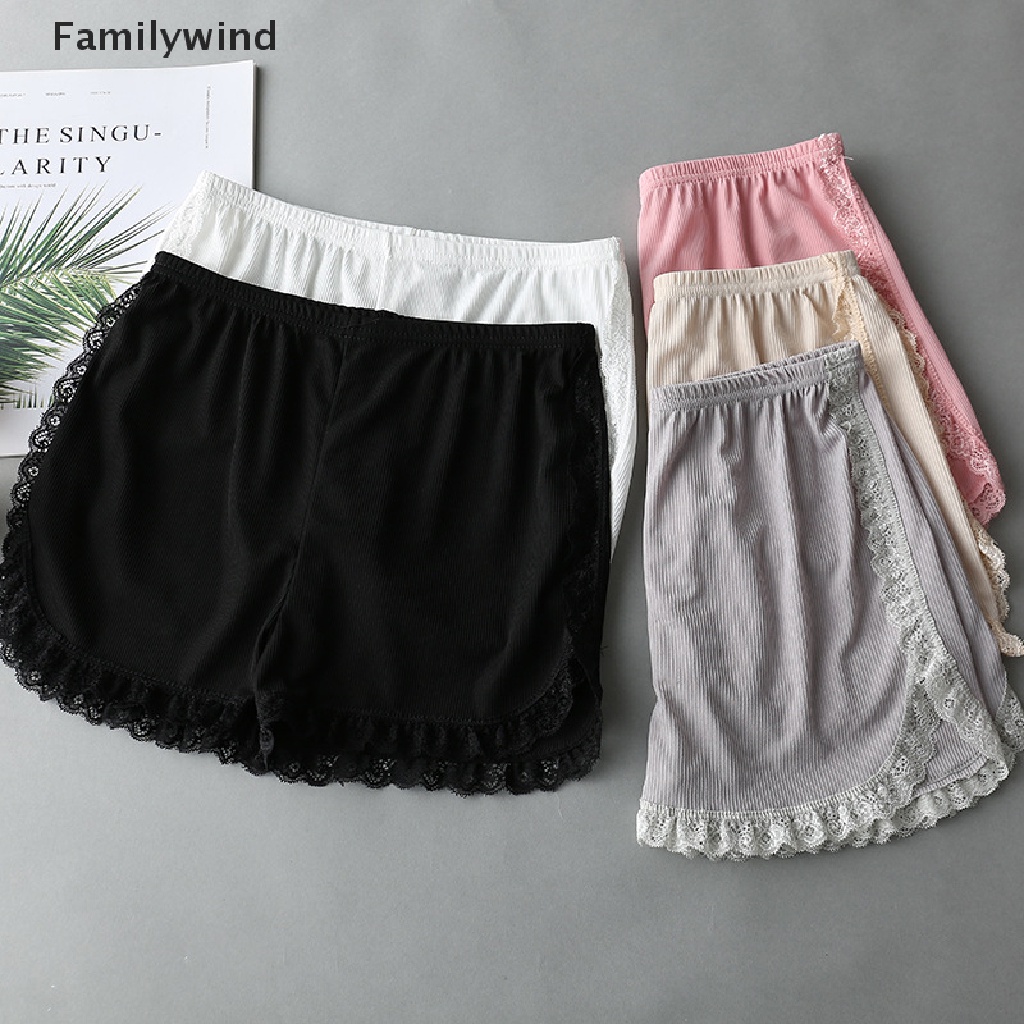 Quần short an toàn dáng rộng co giãn phối ren hai bên màu sắc ngọt ngào thời trang xuân hè cho nữ