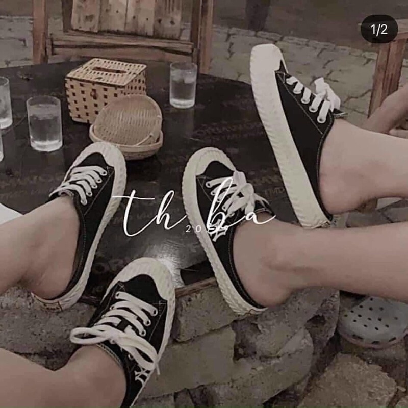 TH-GIÀY SỤC THÊU CHỮ NYY CHO NỮ MÀU ĐEN TRẮNG CHO NỮ