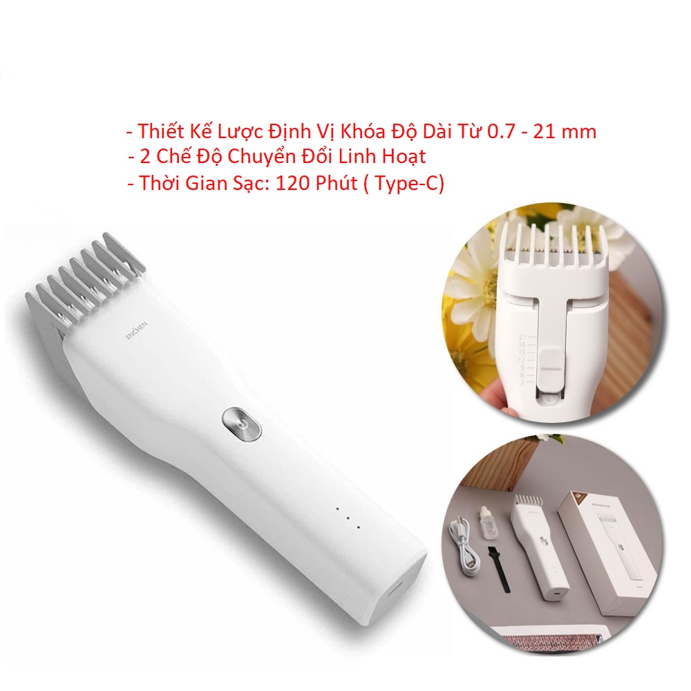 Tông đơ cắt tóc gia đình Xiaomi Enchen Boost chuẩn salon 2 chế độ linh hoạt kèm quà hấp dẫn